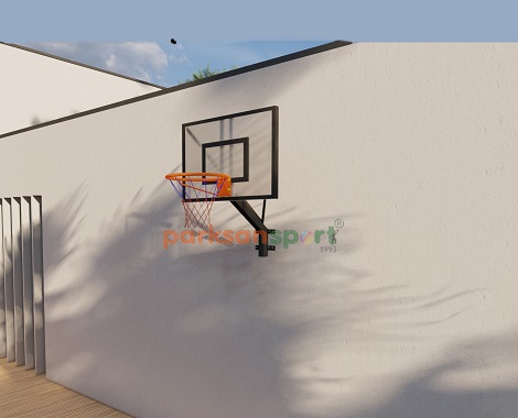Wall Mounted Basketball Hoop with Glass Backboard (90x120) - 60220
